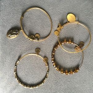 Alex and Ani Set of Four Gold-Toned Bracelets